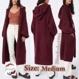 Free People Caffe Cardi, Color: Acai, Size: Medium